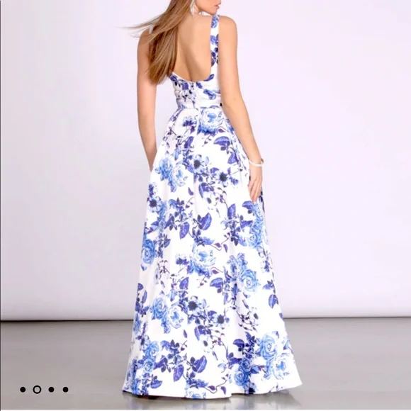 Evening Gown Macys Navy Floral Dress Plus Size Sequin Mermaid Formal Prom  Long Dress By LaDivine